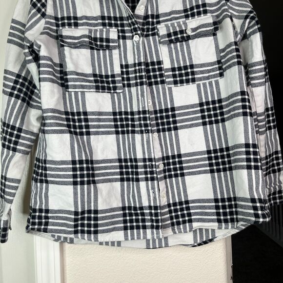 FOREVER 21 Women Off -White & Black Regular Fit Checked Casual Fit Size M # 704 - Picture 5 of 12
